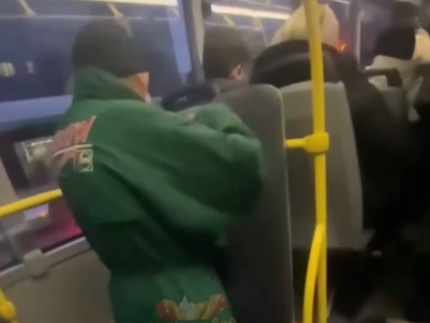'Бой с тенью» попал на видео в воронежском автобусе