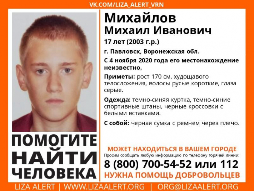 Исчезнувшего почти два месяца назад 17-летнего парня ищут в Воронежской области