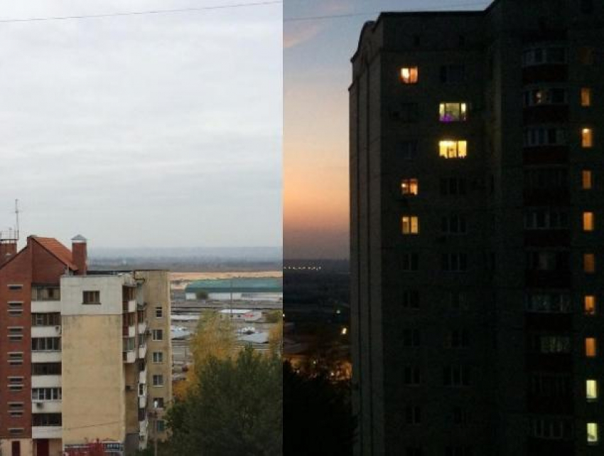 Рассвет и закат в Воронеже попали на одно фото 