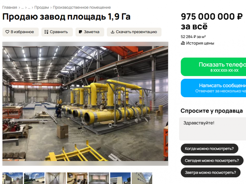 Завод за миллиард пытаются продать через интернет в Воронеже