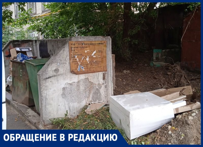 Зловонную мусорную площадку поставили под окна многоэтажки в Воронеже