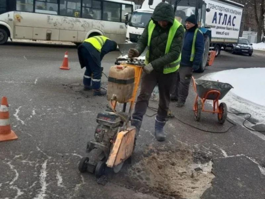 Небольшое потепление заставило коммунальщиков вспомнить про жидкий асфальт в Воронеже