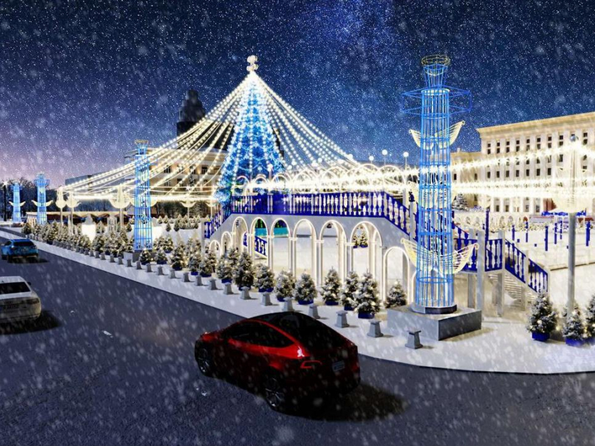 Опубликованы фото кардинально новой концепции оформления площади Ленина на зимние праздники