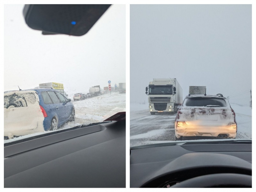 Многокилометровый затор образовался на Курской трассе в сторону Воронежа