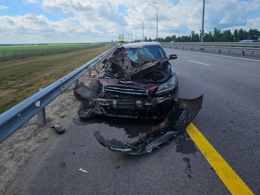 Бампер всмятку: автомобиль врезался в грузовик с прицепом в Воронежской области