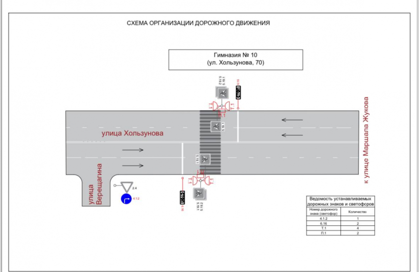 Светофор и новые дорожные знаки появятся в Коминтерновском районе Воронежа