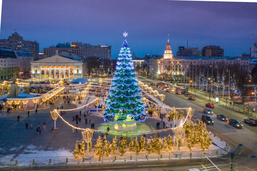 Новогодний график работы ледового катка и площади Ленина напомнили воронежцам