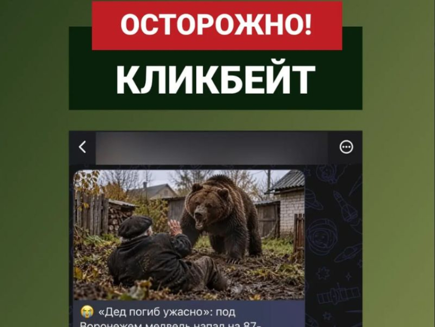 Развенчан фейк о смертельном нападении бурого медведя на воронежского ветерана