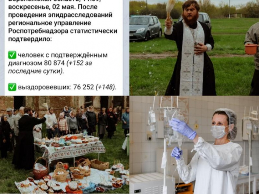 Коронавирус в Воронеже 2 мая: +152 зараженных, лекарства для больных и разрушенный храм
