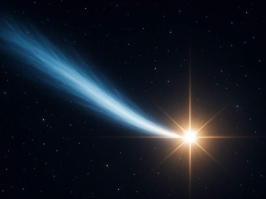 Редкое зрелище над Воронежем: хвост кометы пронзит звезду