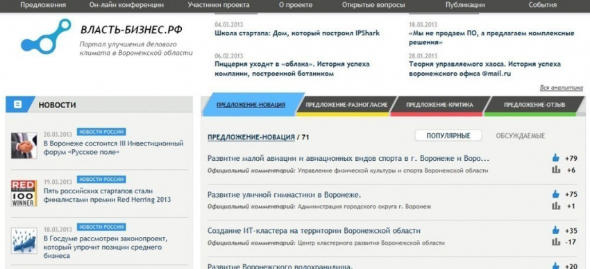 Проект воронежского губернатора о диалоге власти и предпринимателей терпит фиаско
