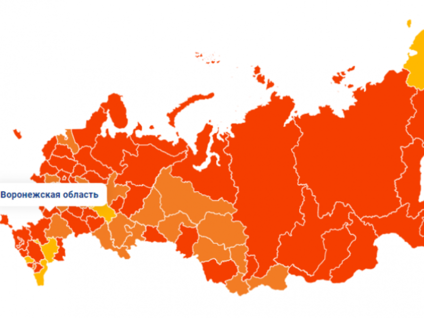 Коронавирусная карта России: Воронежская область выпала из десятки регионов-лидеров по COVID-19