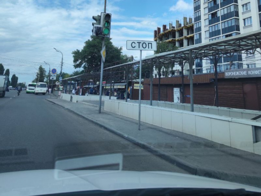 Неизвестные замотали пакетом спорный светофор на улице Димитрова в Воронеже