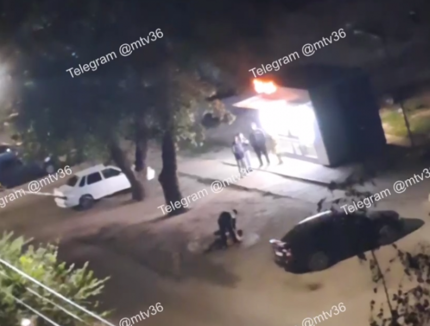 Жуткая ночная драка попала на видео в Воронеже