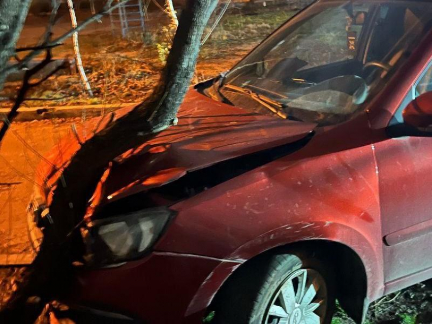 Автомобиль врезался в дерево в Воронеже