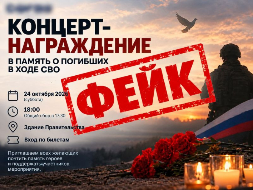 На фейковый концерт в память о погибших героях СВО приглашают воронежцев неизвестные злоумышленники