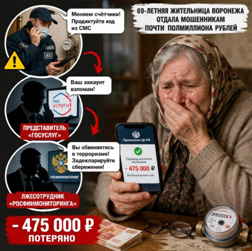 От нового вида мошенничества с «заменой счетчика» пострадала жительница Воронежа