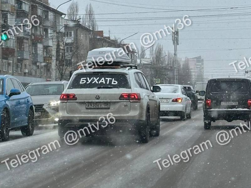 Автомобиль с «намеком» запечатлели на фото в Воронеже