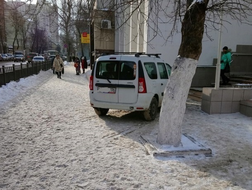 Автохам с Георгиевской лентой заблокировал вход в школу в Воронеже