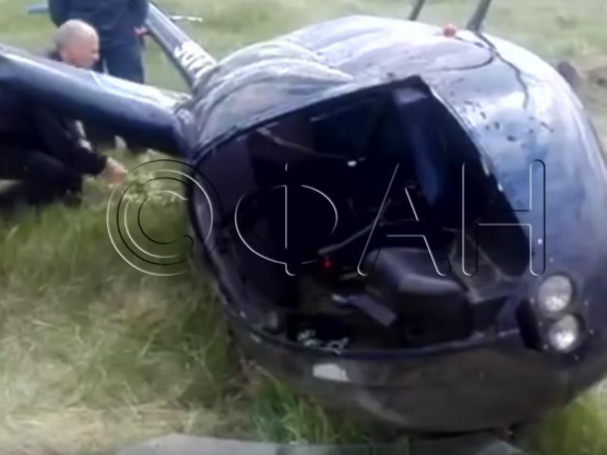 Опубликовано видео с разбитым вертолетом в Воронежской области