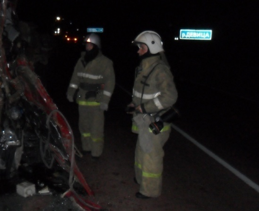 На воронежской трассе два КамАЗа устроили крупную аварию