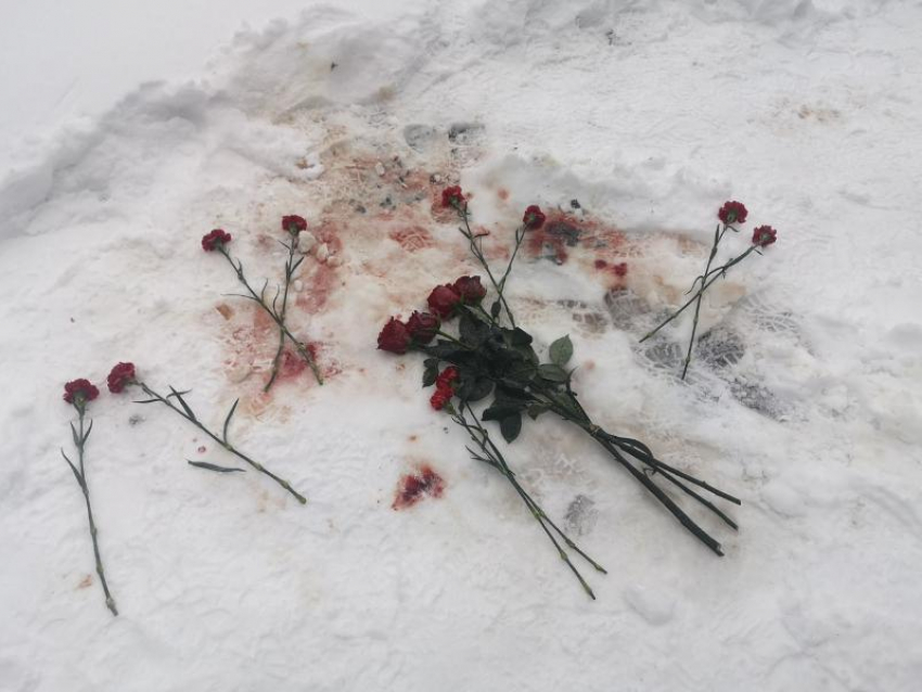 Кровь на снегу и цветы: опубликованы фото с места убийства учительницы в Воронеже