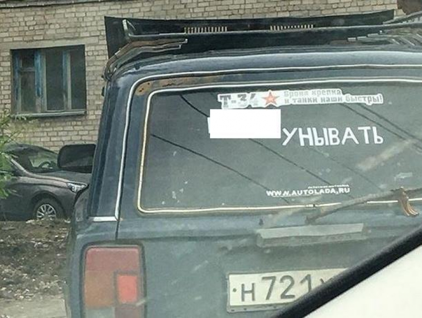 Воронежцев призвали не грустить матерной надписью на авто