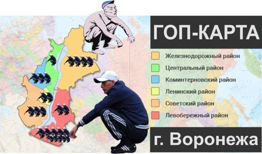 В Воронеже создали карту гопников по районам