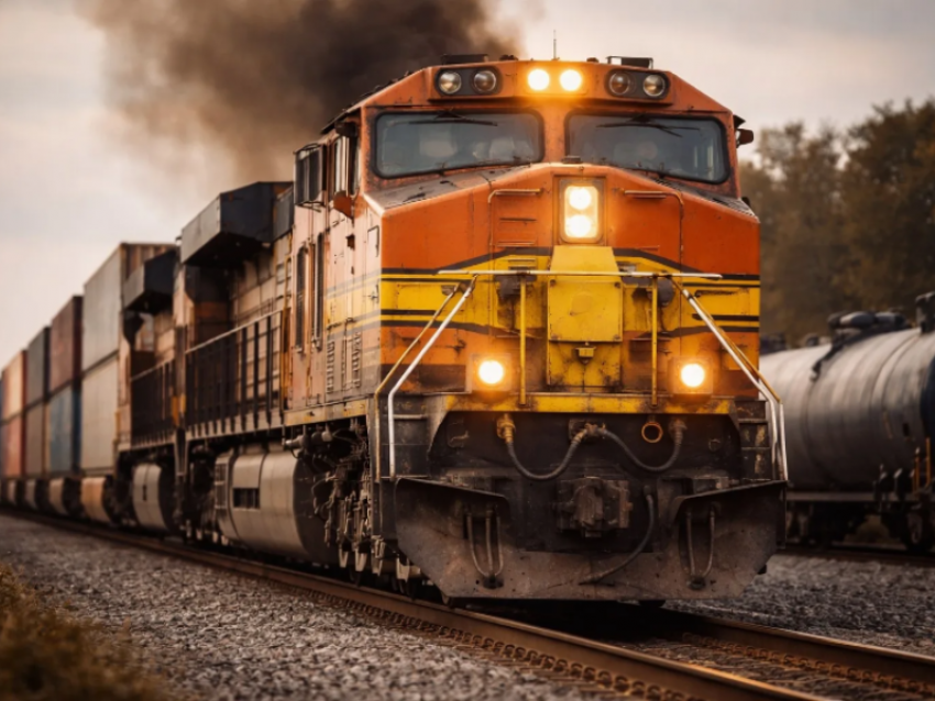 Грузовой поезд снес легковушку на ж/д переезде в Воронежской области