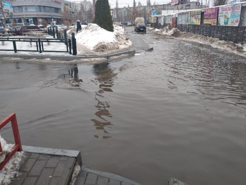 Дорога к воронежскому автовокзалу ушла под воду