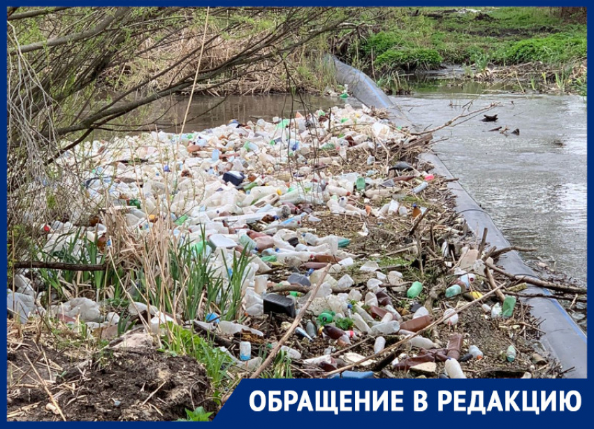 Пластиковый остров мусора сняли на фото на воронежской реке 