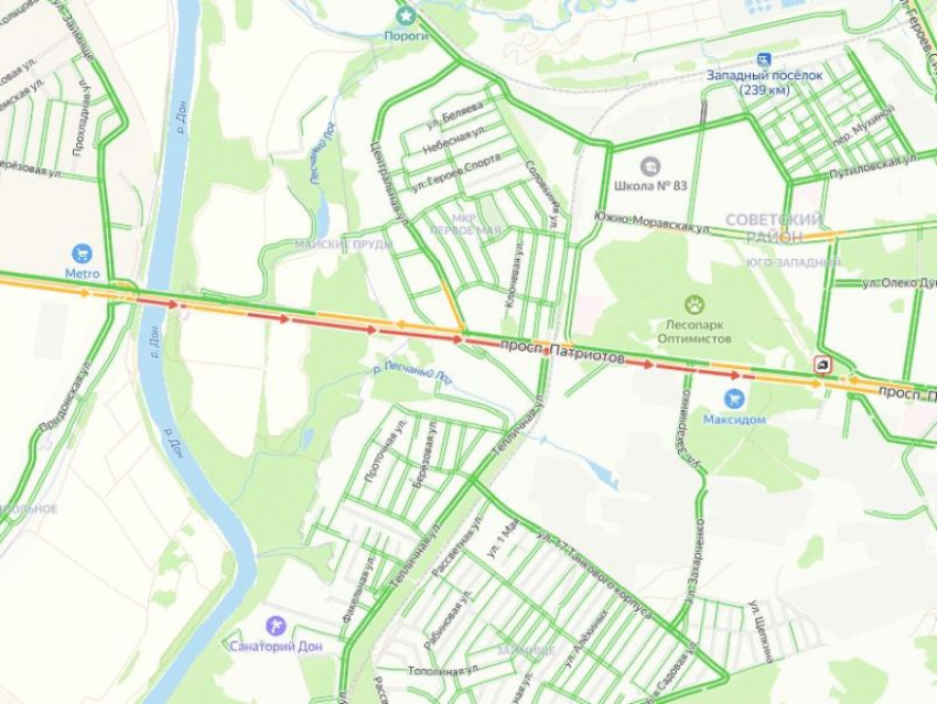 Пробка длинною больше 3 километров образовалась на въезде в Воронеж