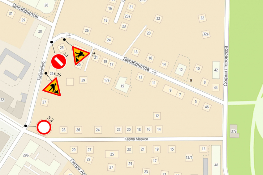 Ночью в Воронеже перекроют движение по улице Декабристов