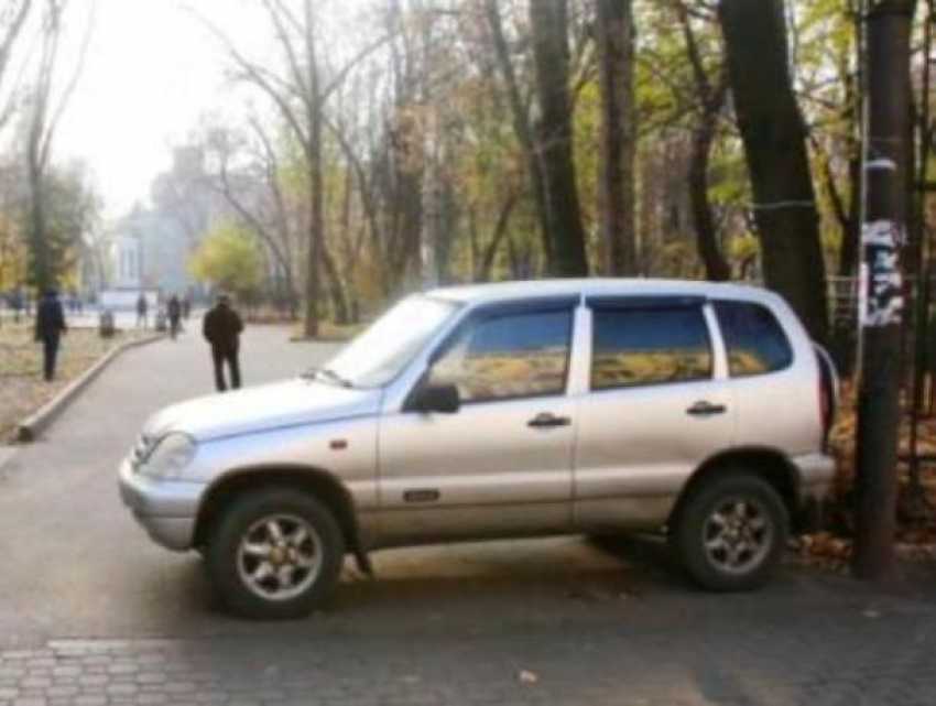 Противник платных парковок автомобилем перекрыл вход в парк Воронежа