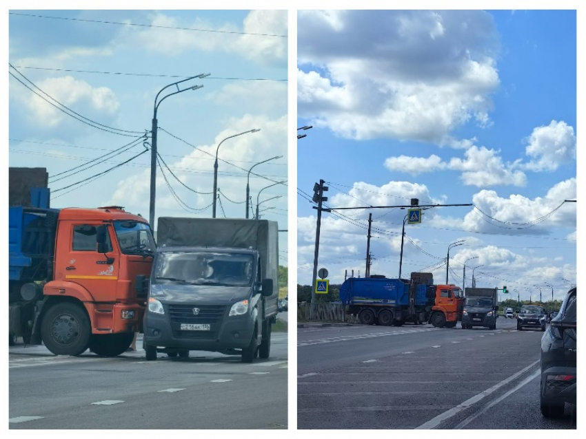 Последствия тарана «Газели» мусоровозом запечатлели на въезде в Воронеж