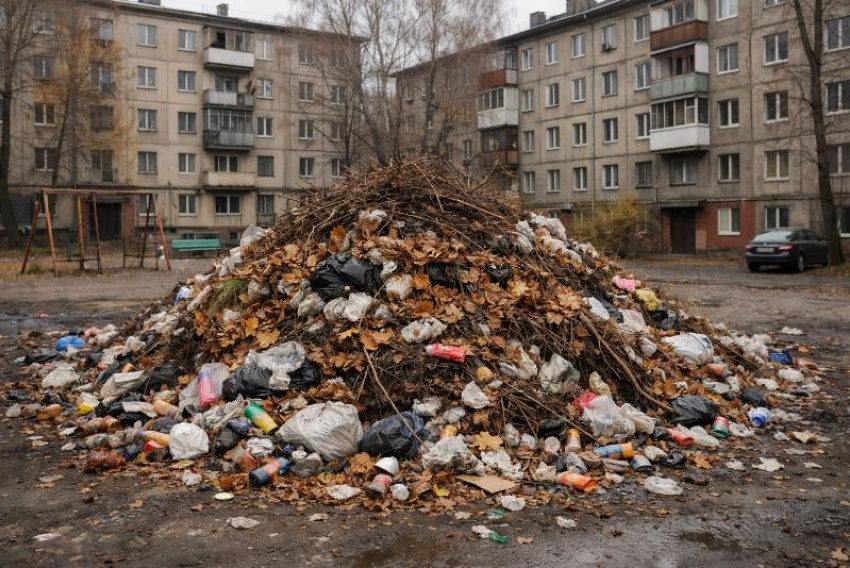 Мусорный «Монблан» устроила управляшка в воронежском дворе