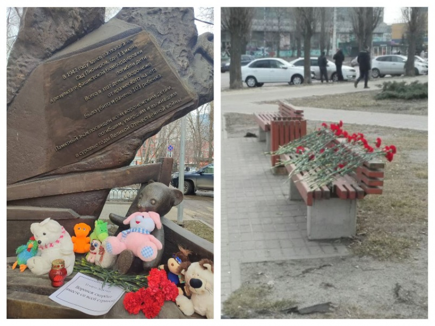 Стихийные мемориалы появились в Воронеже после теракта в московском ТЦ 