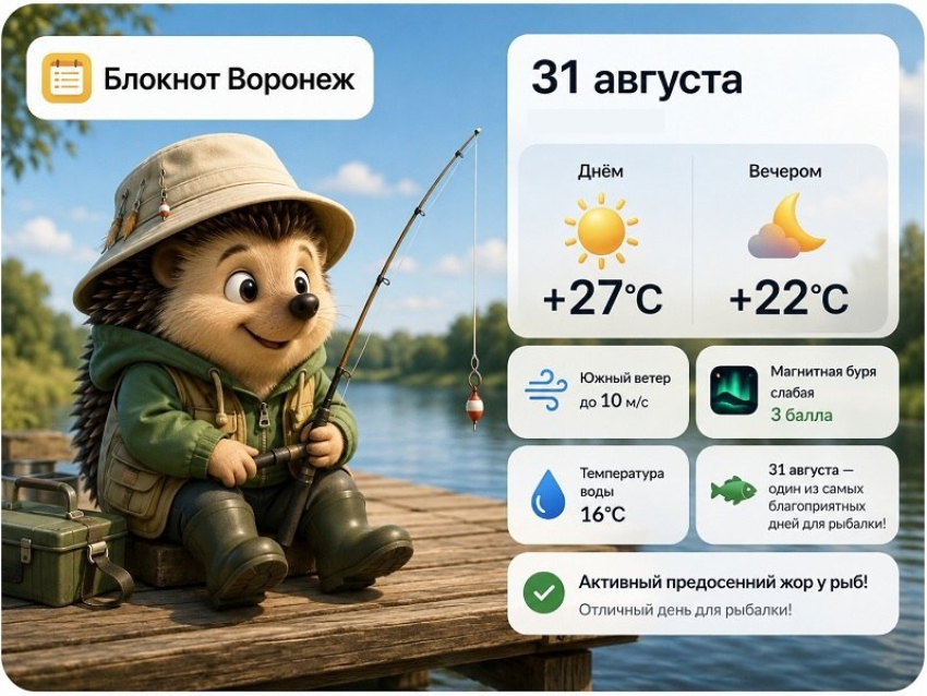 Какой будет погода в последний день уходящего лета в Воронеже?