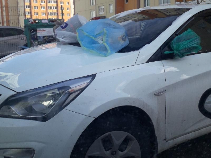 Грязное наказание иномарки за парковку сняли в Воронеже