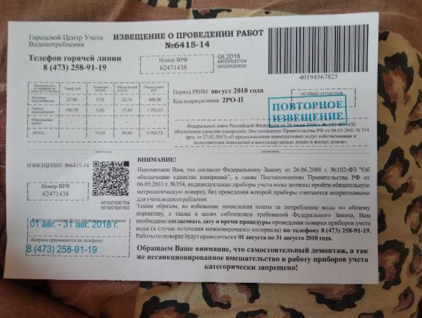 В Воронеже снова активизировались мошенники, предлагающие проверить счетчики