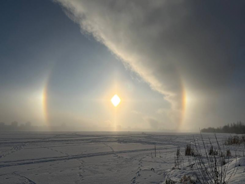 С красивого природного явления началась рабочая неделя в Воронеже