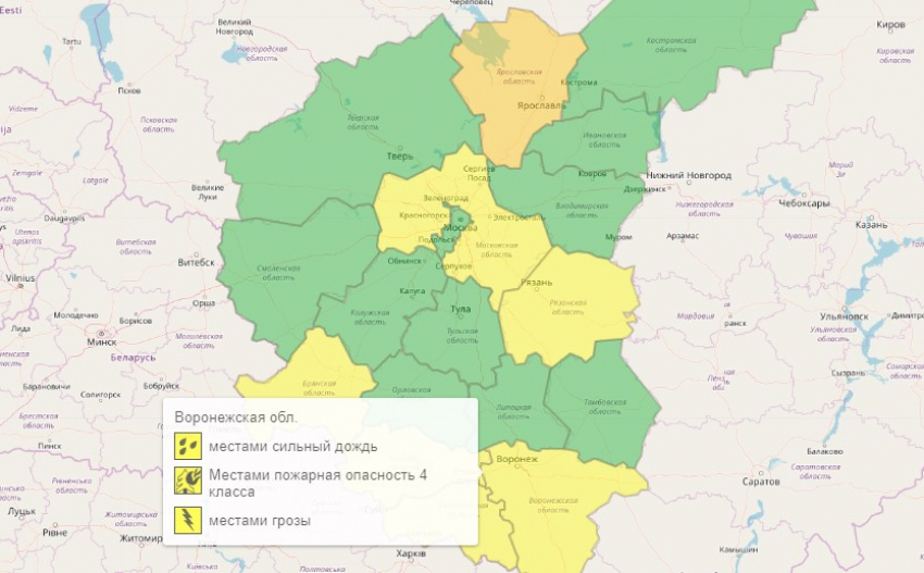 Погода воронежская обл карта