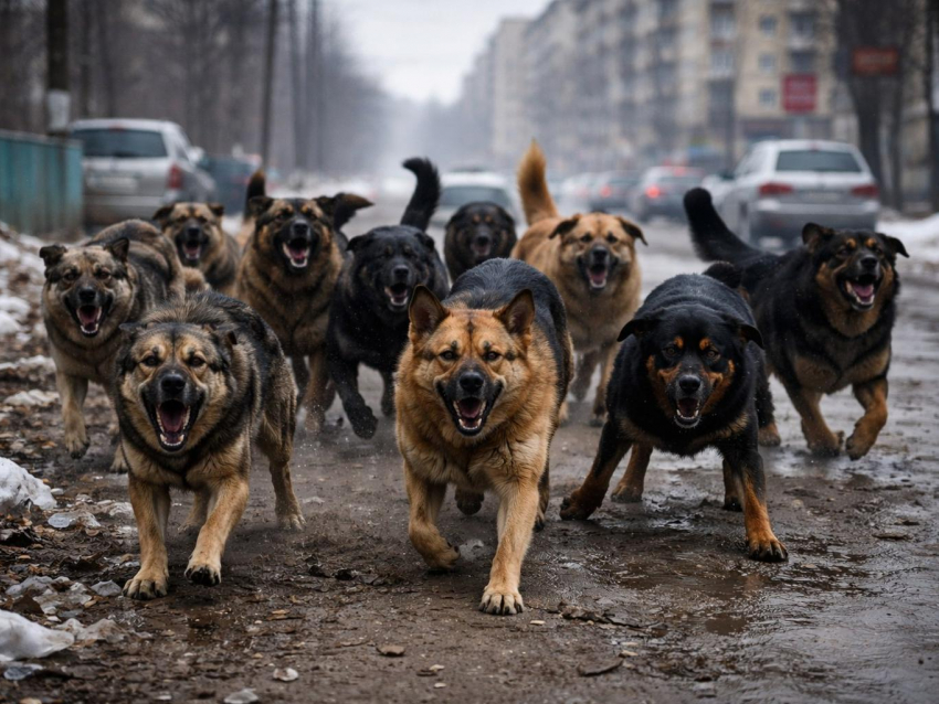 Стая агрессивных бездомных собак напала на мужчину в Воронеже